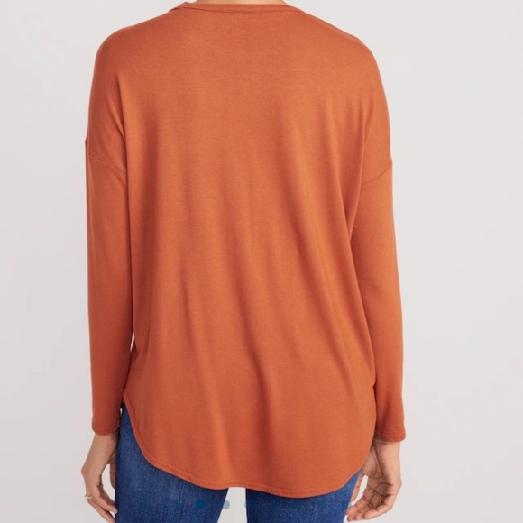 NWT OLD NAVY Luxe Long-Sleeve Tunic T-Shirt Color: Umbria - Picture 4 of 7